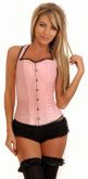 Corselete Rosa Couro Suede