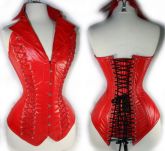 Corselete Couro Vermelho